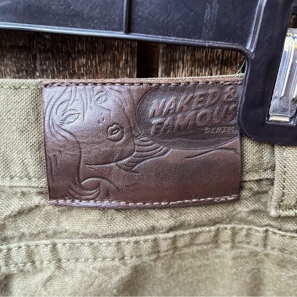 Naked & Famous Wm’s Raw Selvedge Army Green Duck Canvas Pants Sz 28 - Picture 5 of 15